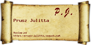 Prusz Julitta névjegykártya